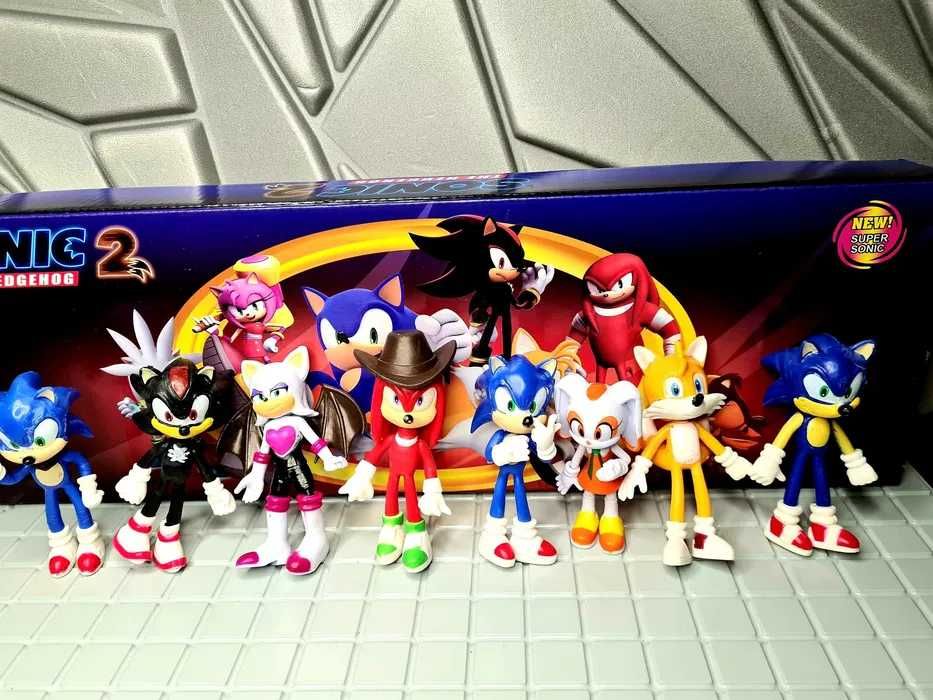 Komplet figurek Sonic żółty czerwony niebieski _ zabawka nowa