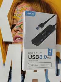HOYOKI 4 porty USB Hub 3.0, Ultra Slim USB 3.0 Data Hub z przedłużonym