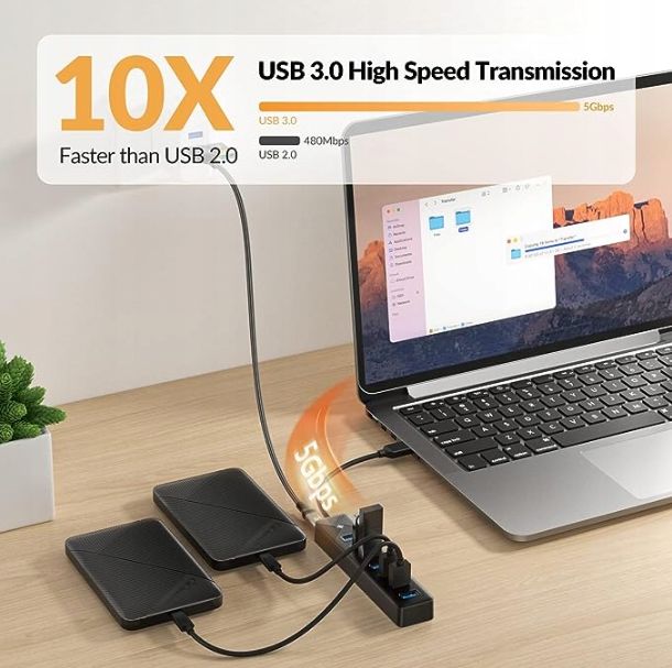 hub usb-c gigimundo z 7 portami i zasilaniem vv