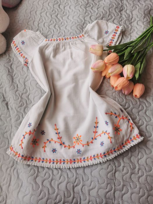 Sukienka boho ZARA 98, badz bluzka oversize 116