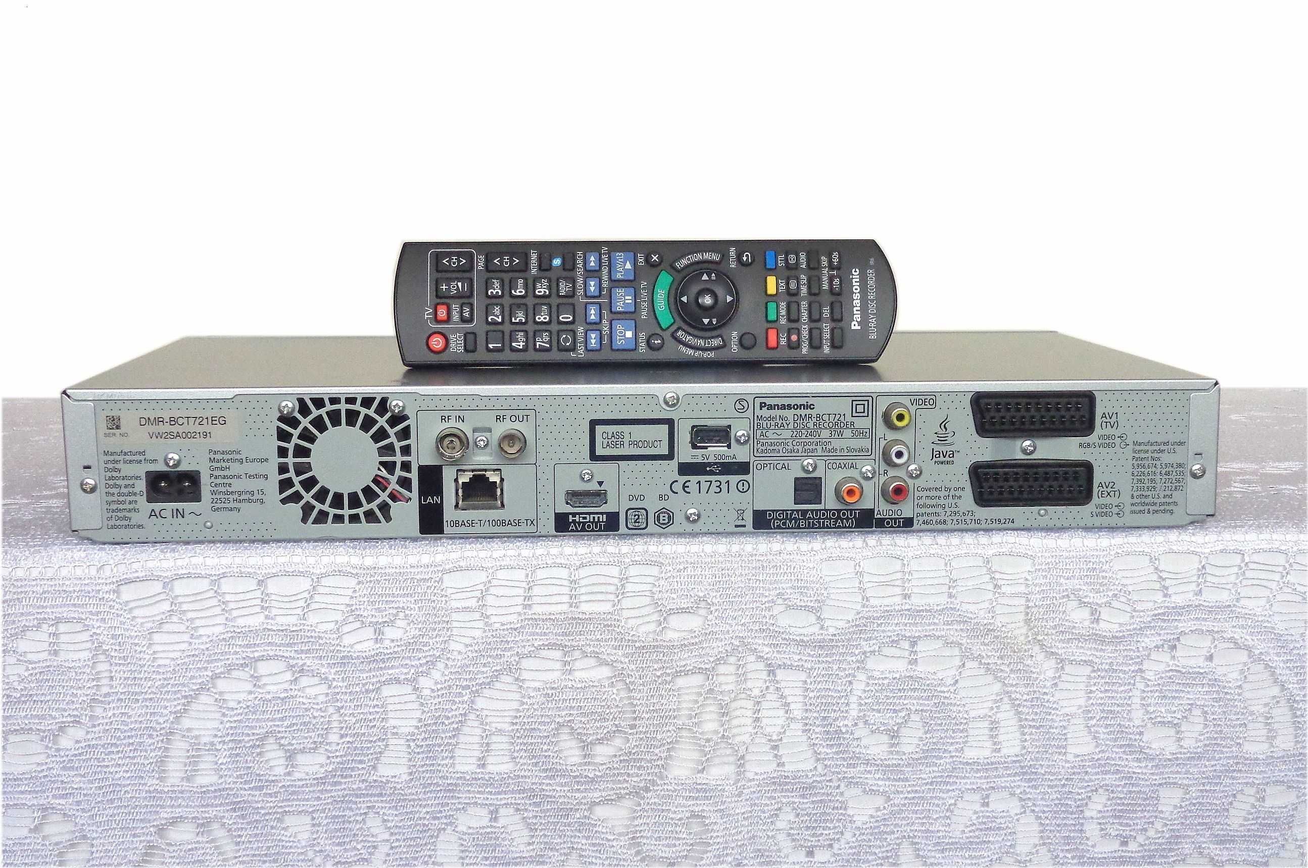 PANASONIC Nagrywarka DVD Blu-Ray 3D USB HDMI 500GB