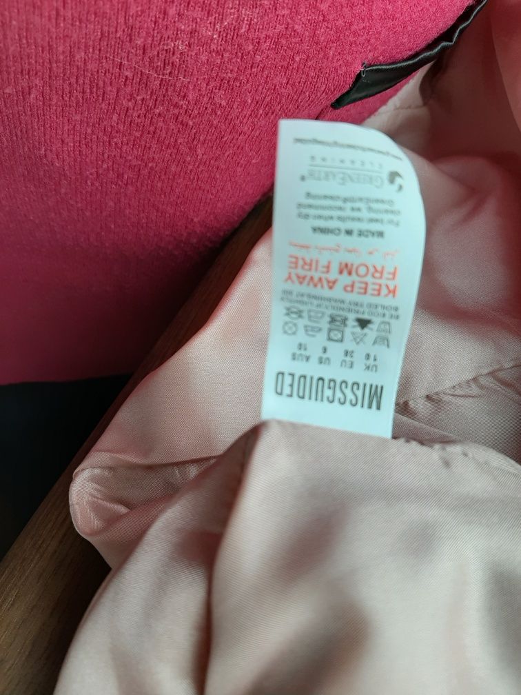 Żakiet Marynarka pudrowy róż Missquided M
