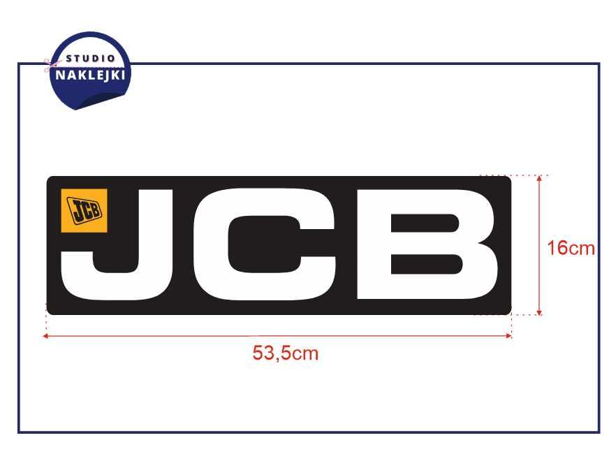 Naklejka JCB logo na ramię pozioma 53,5x16cm Naklejki Nalepki Koparka