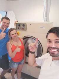 Máquina de lavar e secar roupa industrial aquecimento self service lar