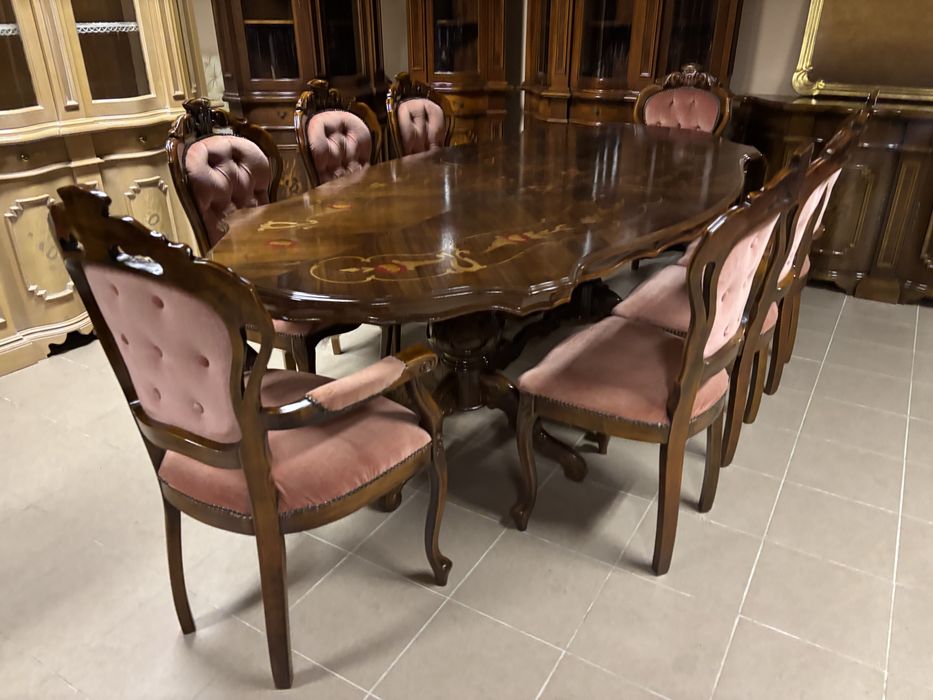 Zestaw włoski stylowy stół na 10 osób 8 krzeseł meble stylowe italy