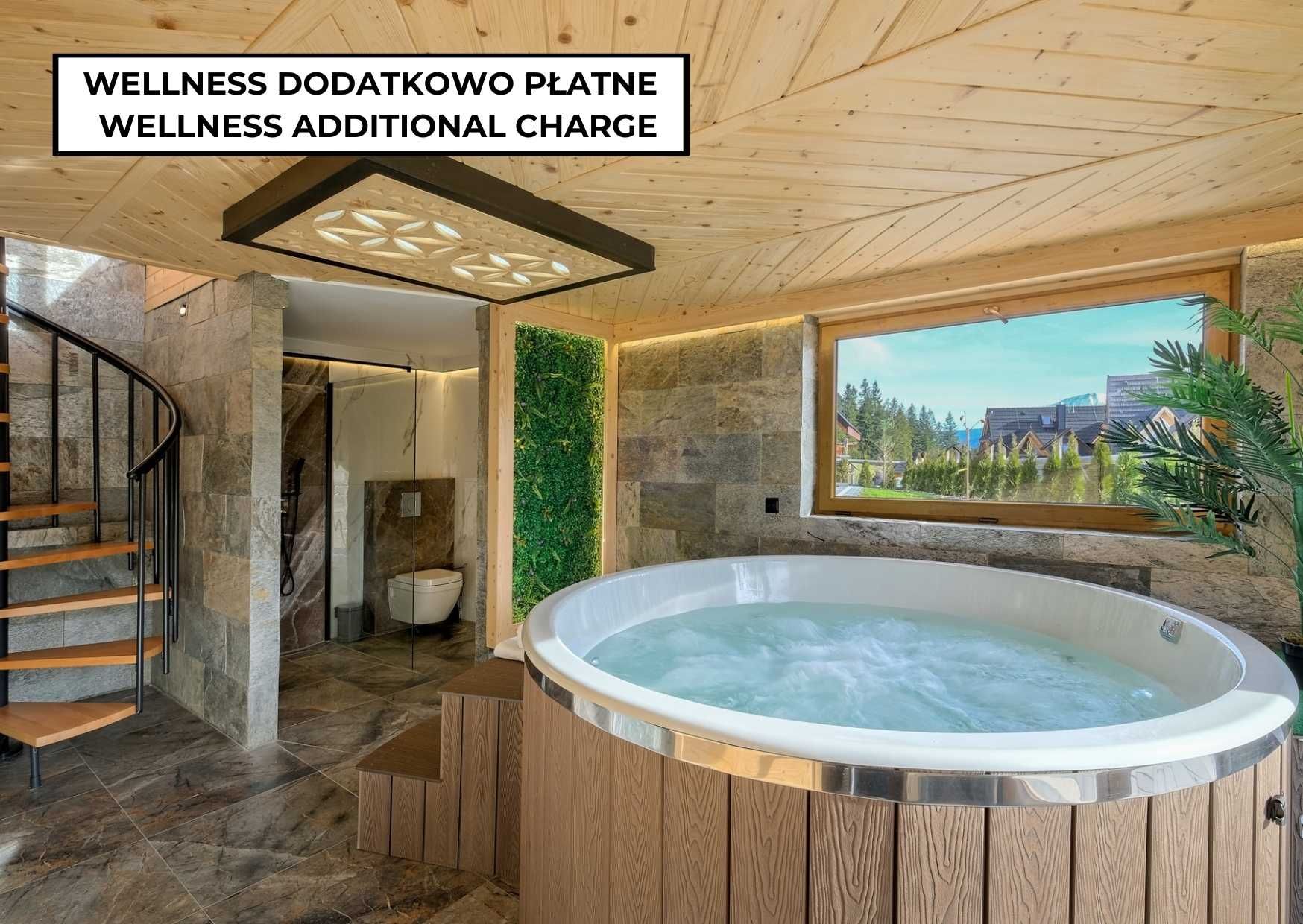 Domki Panorama Kościelisko sauna jacuzzi z widokiem na Tatry 8os