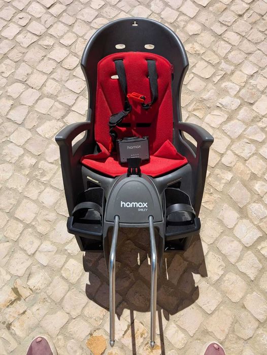 Porta Crianca Bicicleta Harmax Buddy cinzento-encarnado como novo