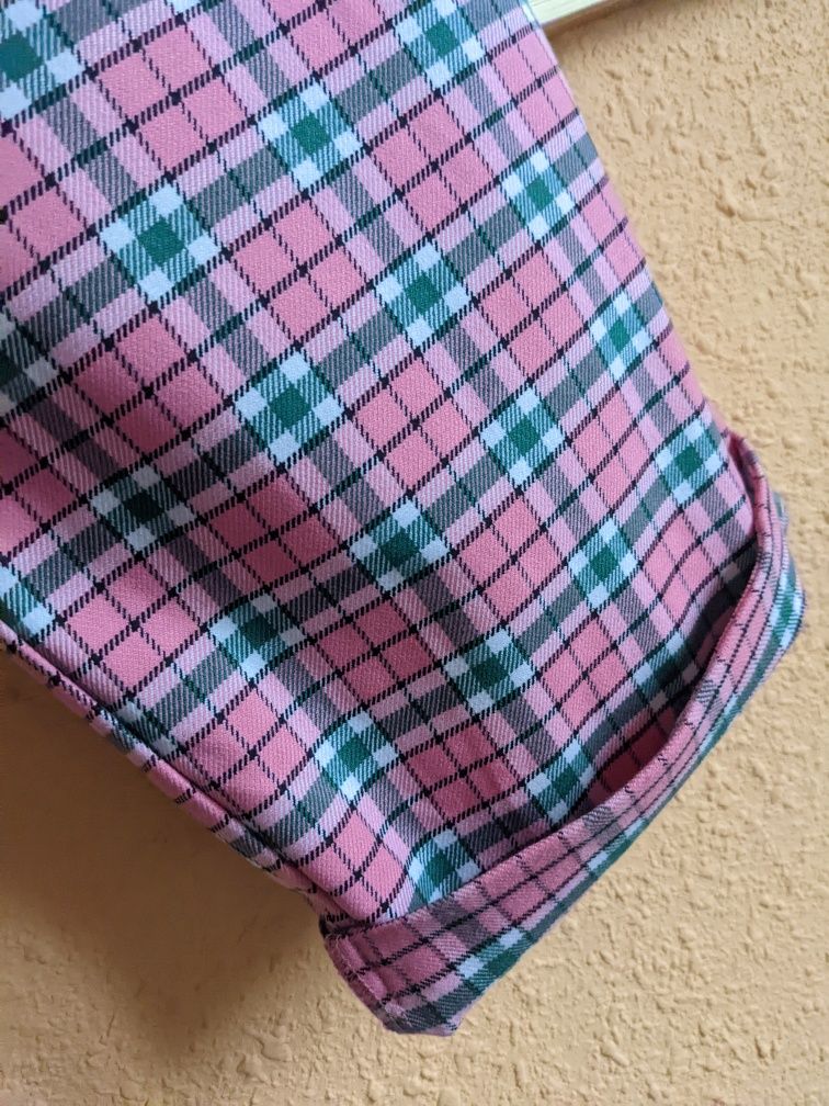 Spodnie w różową kratę Topshop