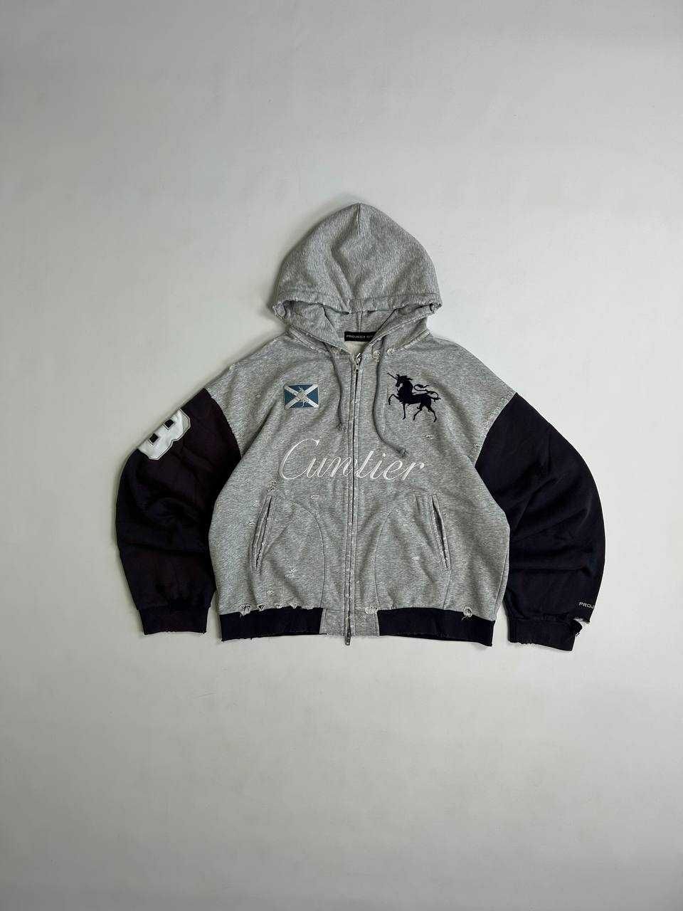 Project GRAILZ G/R gr кофта zip up худи серая зипка худі сіра зіп M L