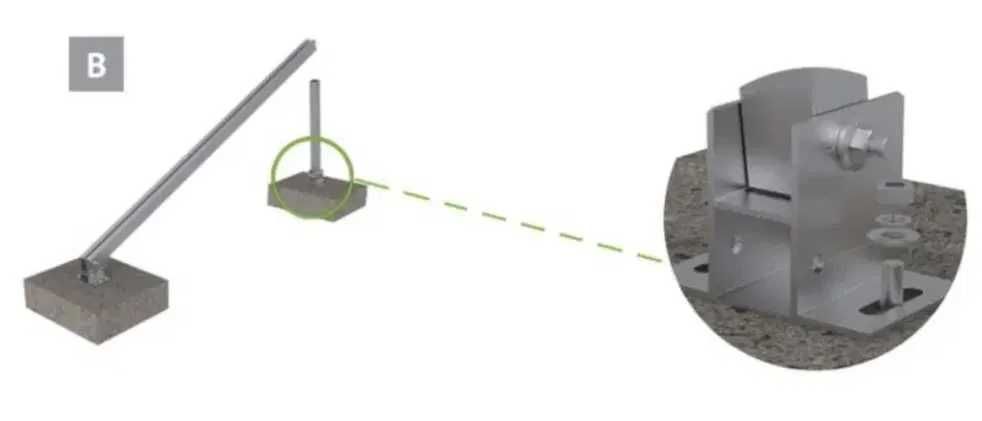 Aluminiowa Konstrukcja balastowa moduły poziomo fotowoltaika