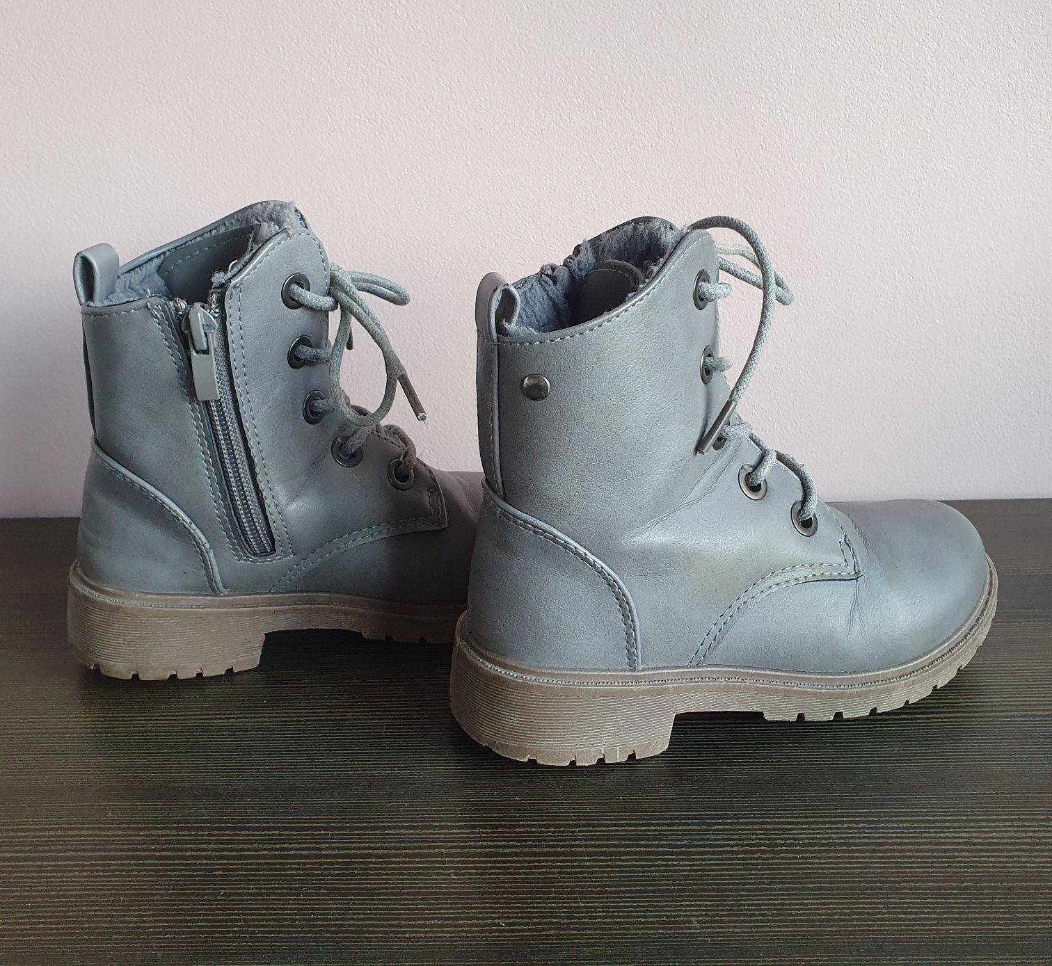 Szare buty zimowe / botki ocieplane T.K. Maxx 30 18cm