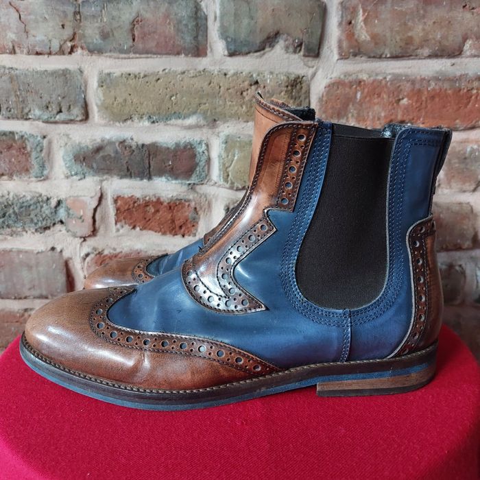 Dwukolorowe sztyblety typu brogues