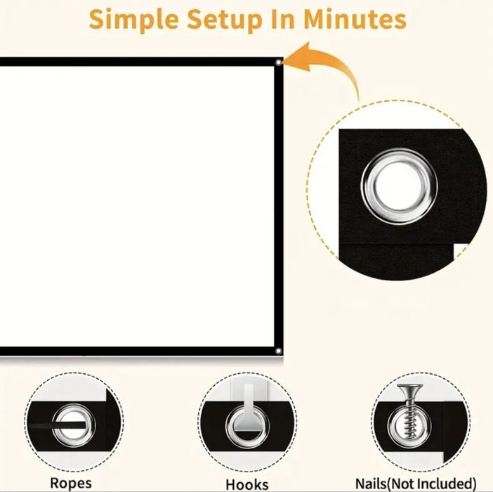 Экран полотно для проэктора 100 дюймов/ 60 дюймов