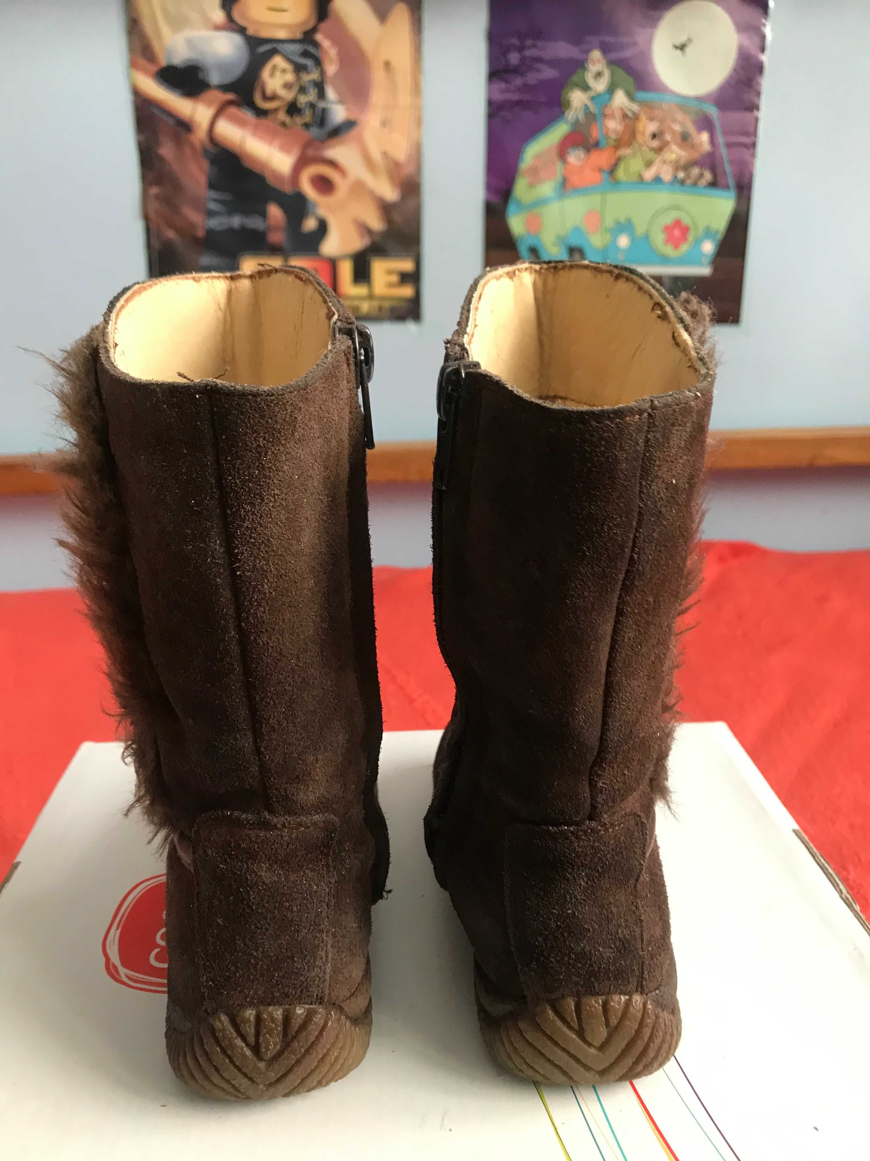 Buty zimowe skóra oficerki kozaki r 24