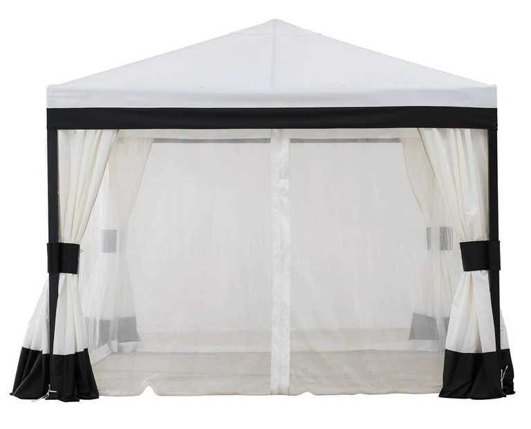 Pawilon ogrodowy 3x3 m namiot zasłony moskitiera biały