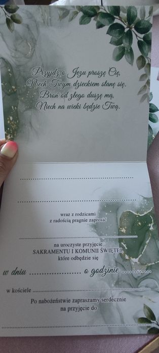 Topper,zaproszenia Pierwsza komunia Święta