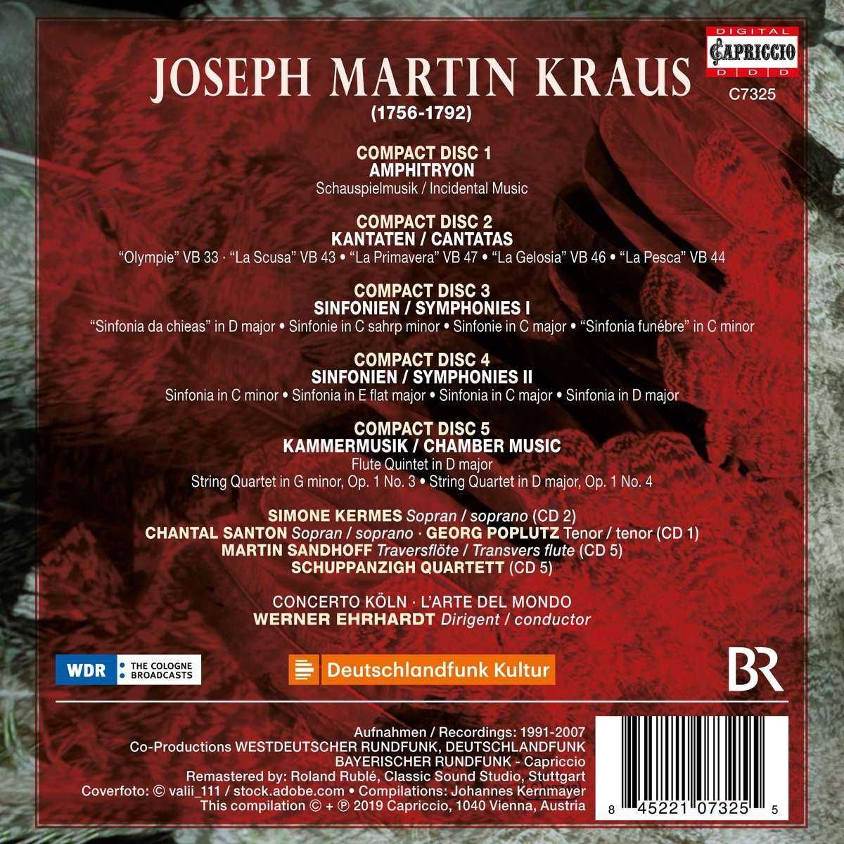 Joseph Martin KRAUS Amphitryon Cantatas Symphonies [5 CD] Nowy folia