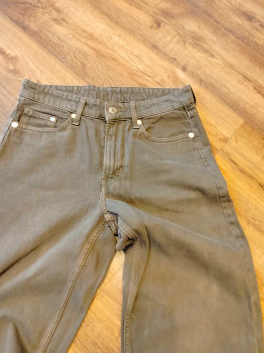 Spodnie baggy jeans 36 S brązowy szerokie nogawki