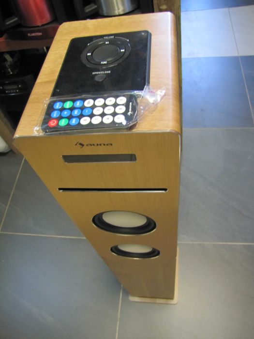 Głośnik kolumna głośnikowa CD, FM, Bluetooth, USB, SD/MMC Auna drewno