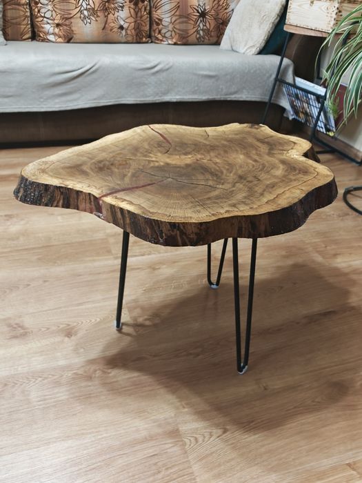 Stolik kawowy z plastra dębowego