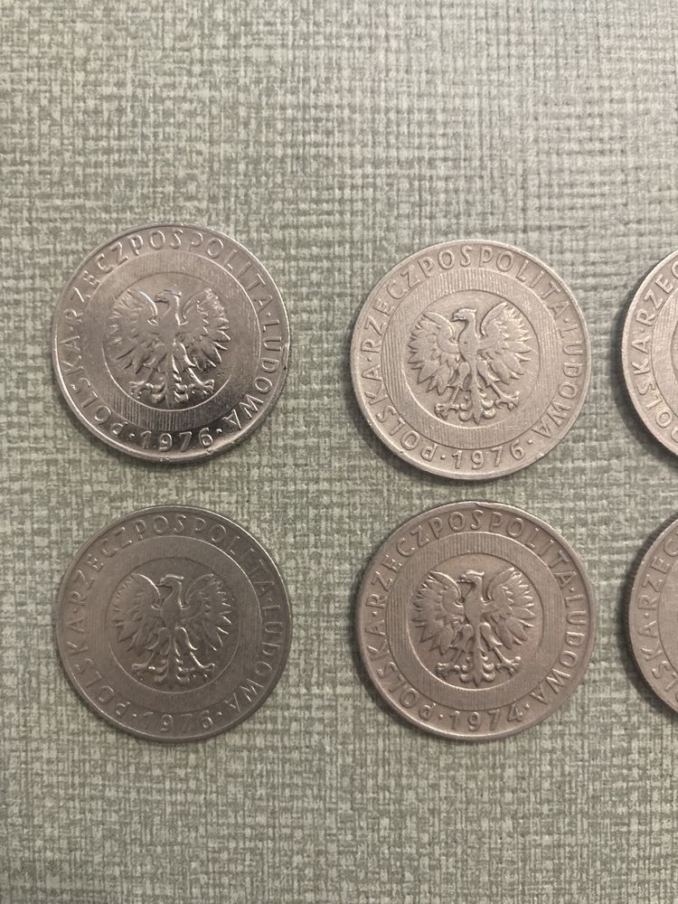 Monety 20 Wieżowiec i klos bez znaku mennicy PRL