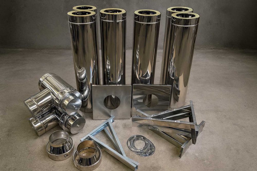 дымоход, сендвич, утепленная труба на котел, труба для буржуйки, комін