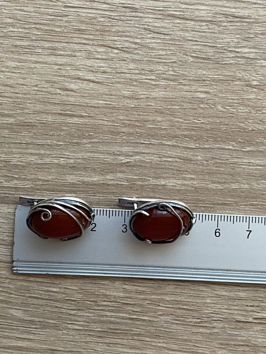 Серебряный комплект с сердоликом