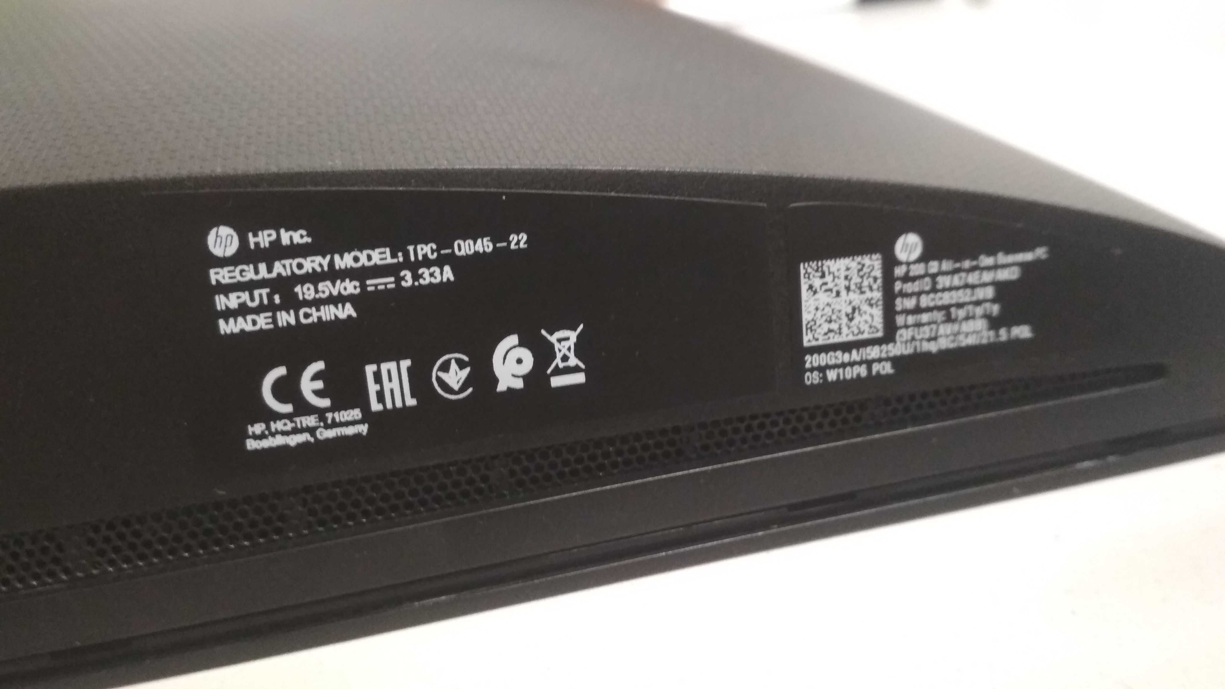 Komputer HP 200AiO G3 (3VA74EA) uszkodzony