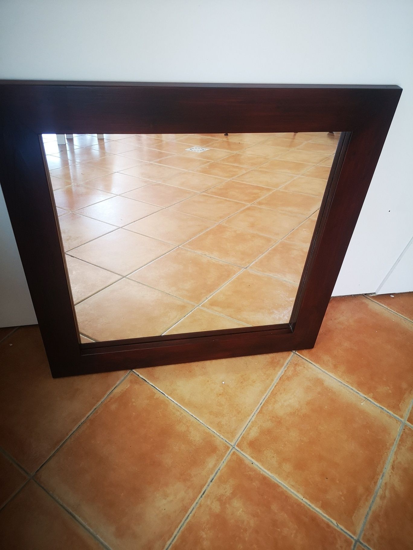 Espelho madeira castanho