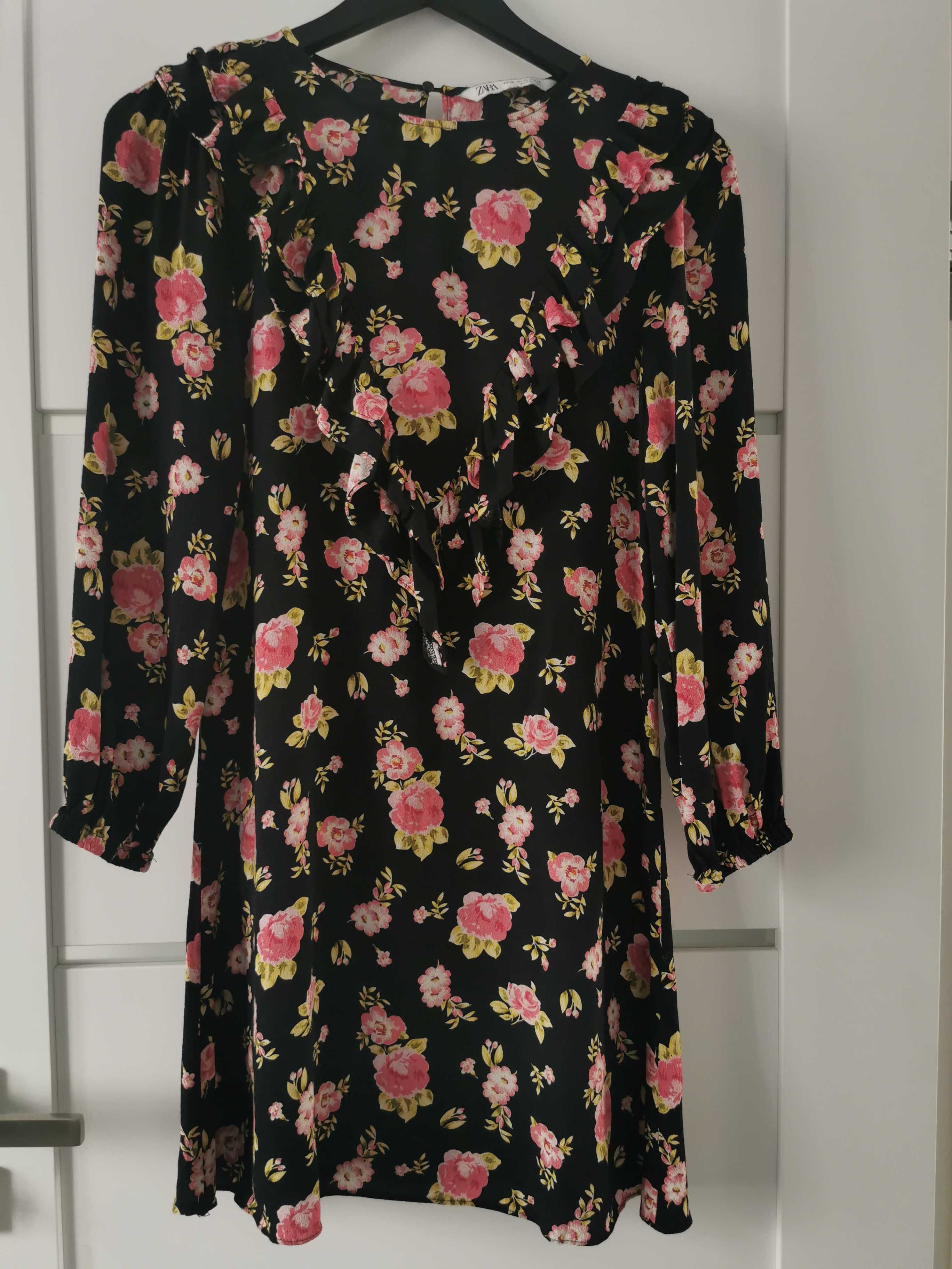 Sukienka Zara w kwiaty rozmiar XS 34 wiosna