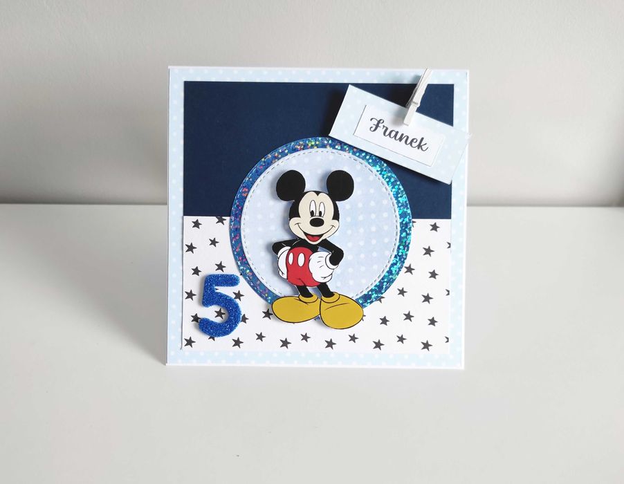 Kartka na urodziny Myszka Miki ręcznie robiona