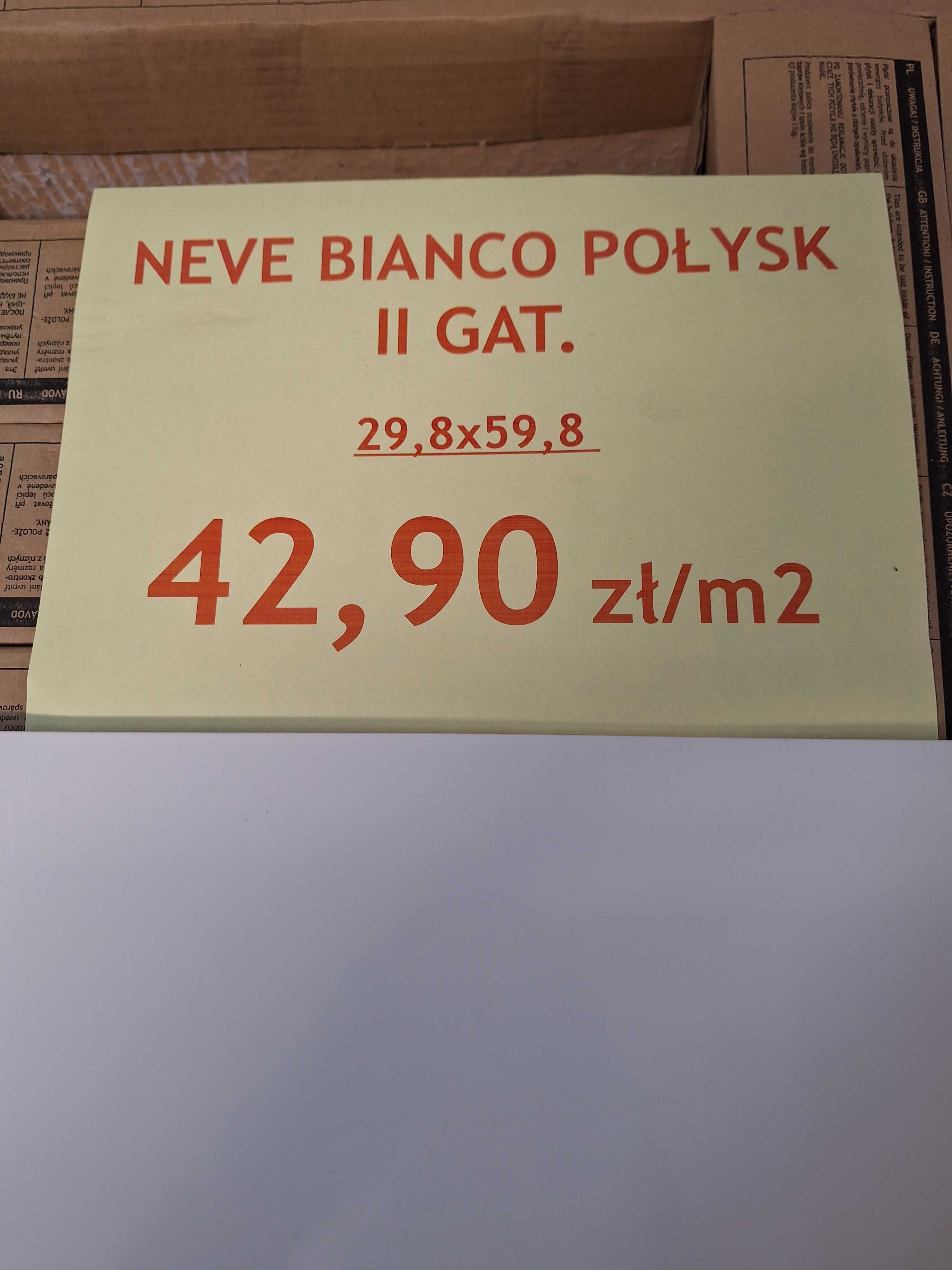 Płytka ścienna Paradyż Neve bianco poler  29,80 x59,80 cm. 2 GATUNEK