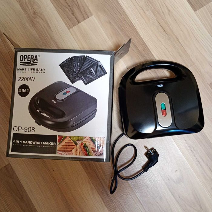 Мультимейкер 4 В 1 Opera Op-908 Гриль Сэндвичница Вафельница Орешница