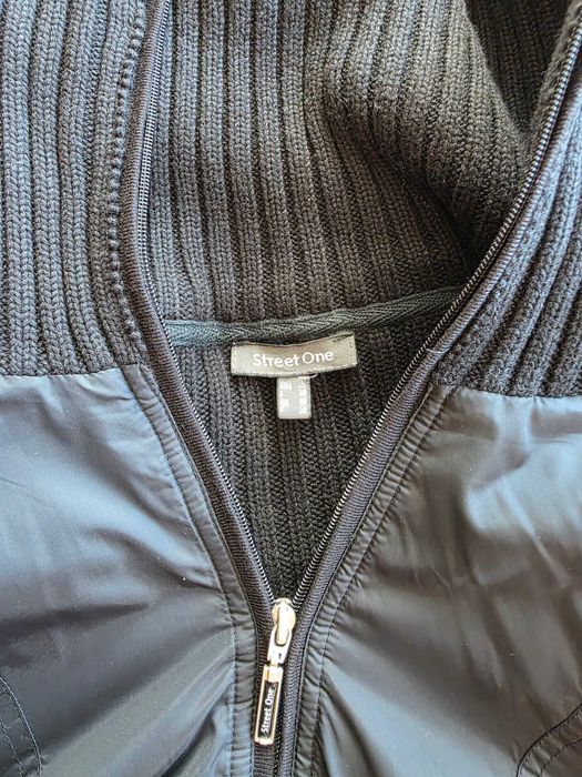 Теплая кофта на молнии кардиган  женский высокая горловина Street one