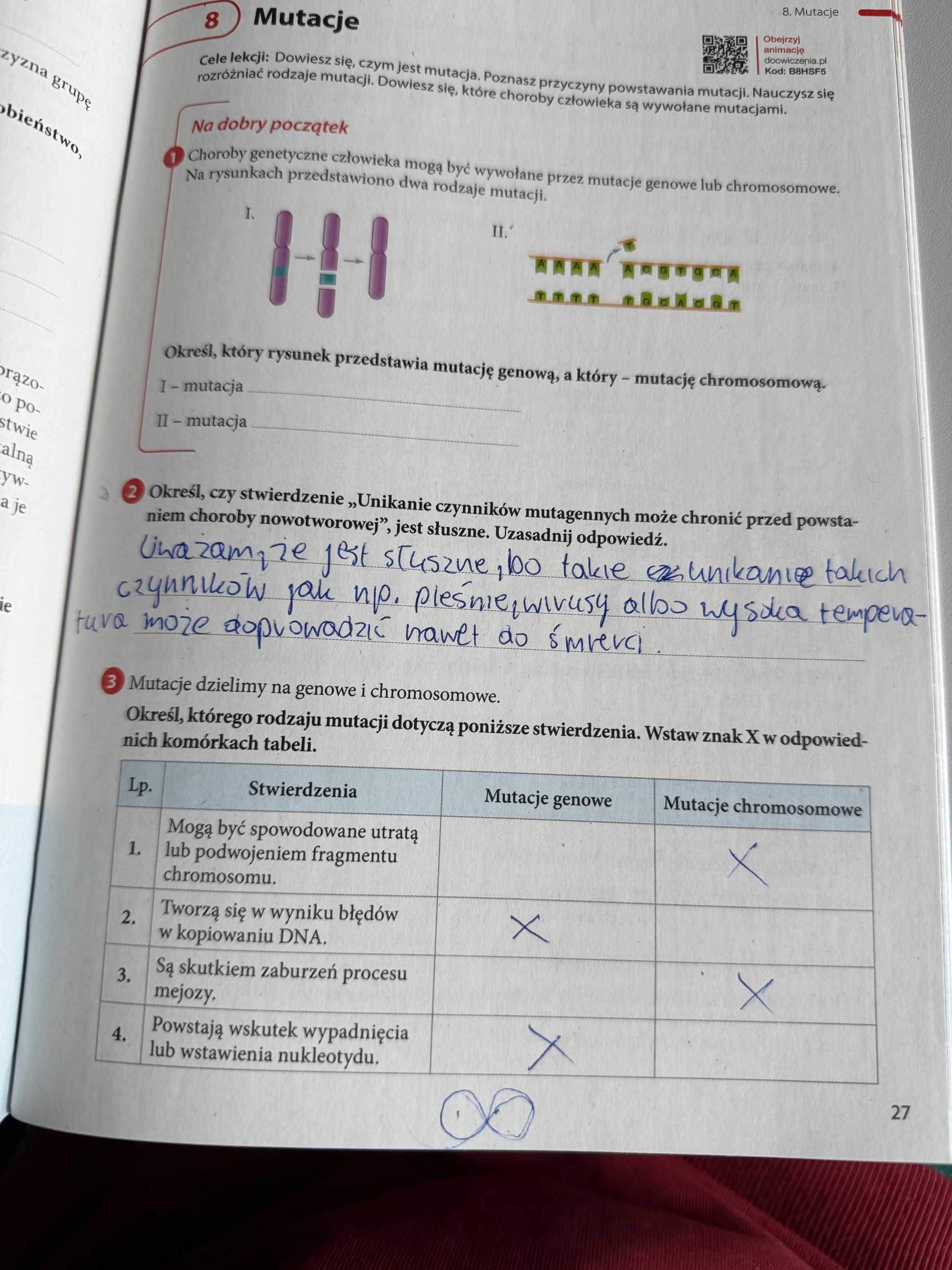 Puls życia. Biologia. klasa 8. Zeszyt ćwiczeń