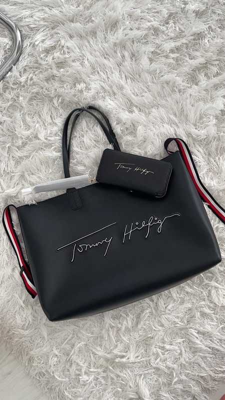 Czarna torba shopper Tommy Hilfinger