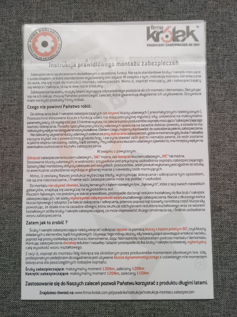 Śruby zabezpieczające do kół M14 x 1,5 X 28 S17