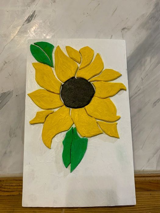 Деревяна подарункова картина соняшник