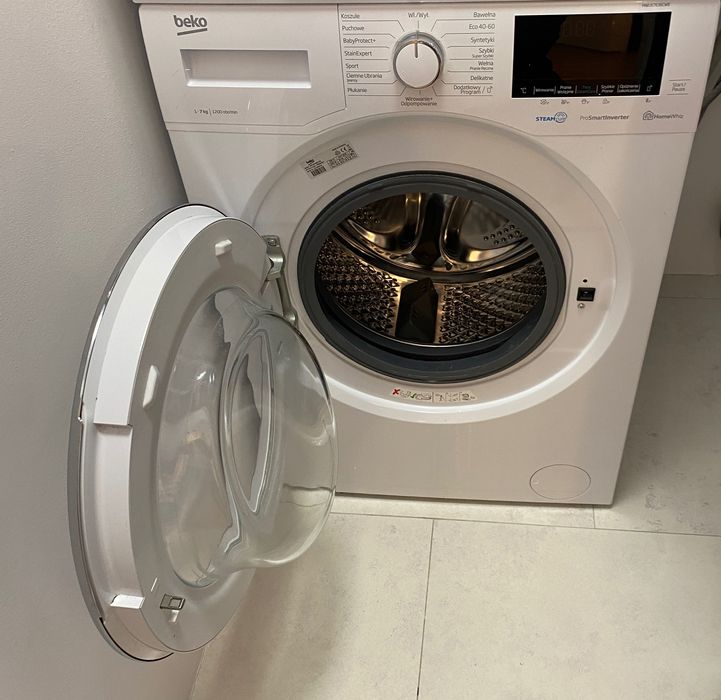Pralka BEKO MWUE7636CWE SteamCure 7kg 1200 obr OptiSense,funkcja Pupil