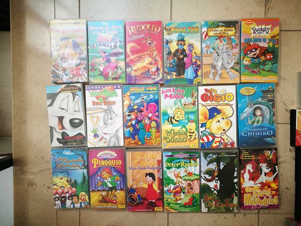 Cassetes VHS de desenhos animados (vende-se separadamente)