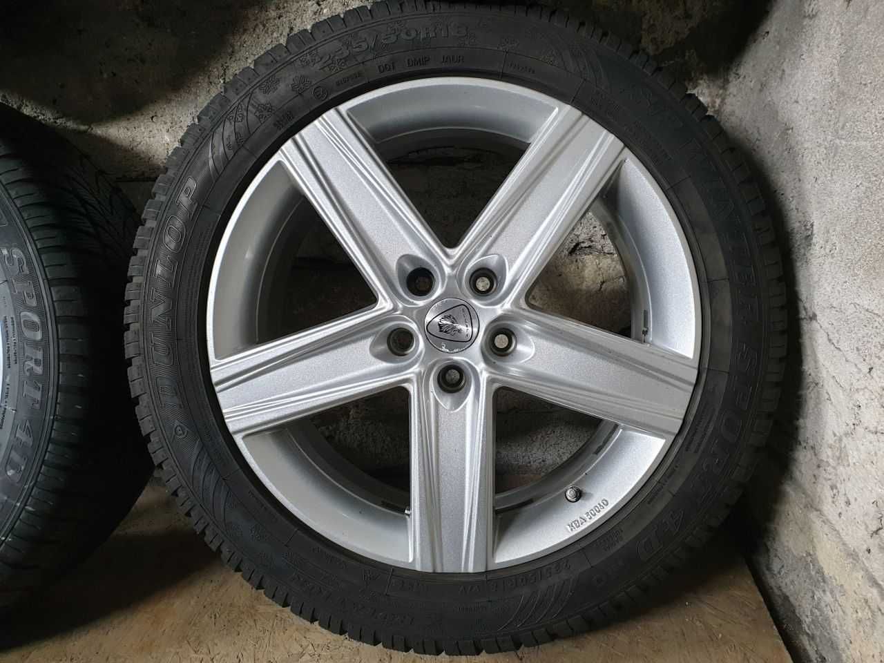 Felgi alu Aluett R18 5x112 opony zimowe 235/50R18 Dunlop 5,6mm