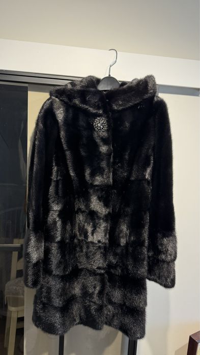 Шуба норкова чорна s