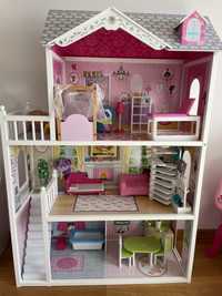 Duży drewniany domek dla lalek Barbie