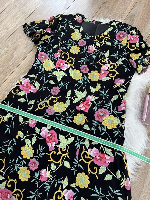 Piękna elegancka sukienka w kwiaty długa midi xxl 44