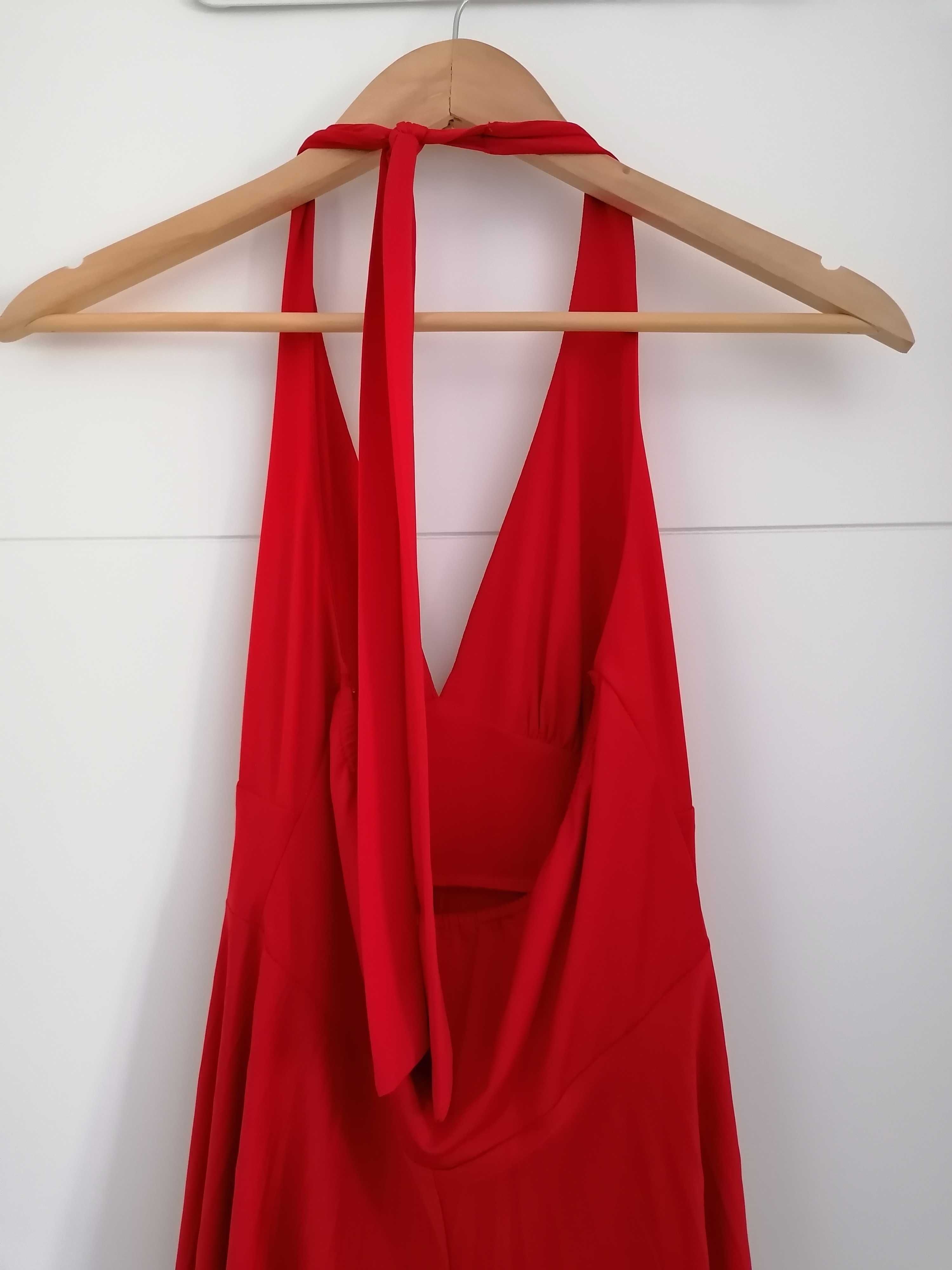 Vestido vermelho plissado curto