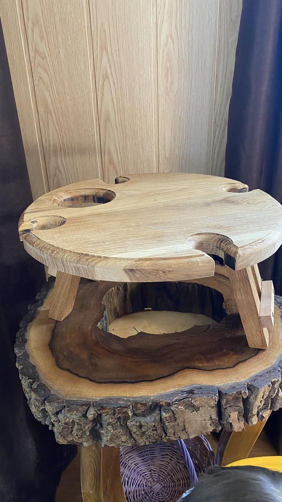 Піднос дерев'яний, поднос из дерева, ручної роботи, винний столик