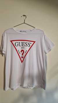 Koszulka t-shirt oryginalna biała Guess 40 L luźny krój
