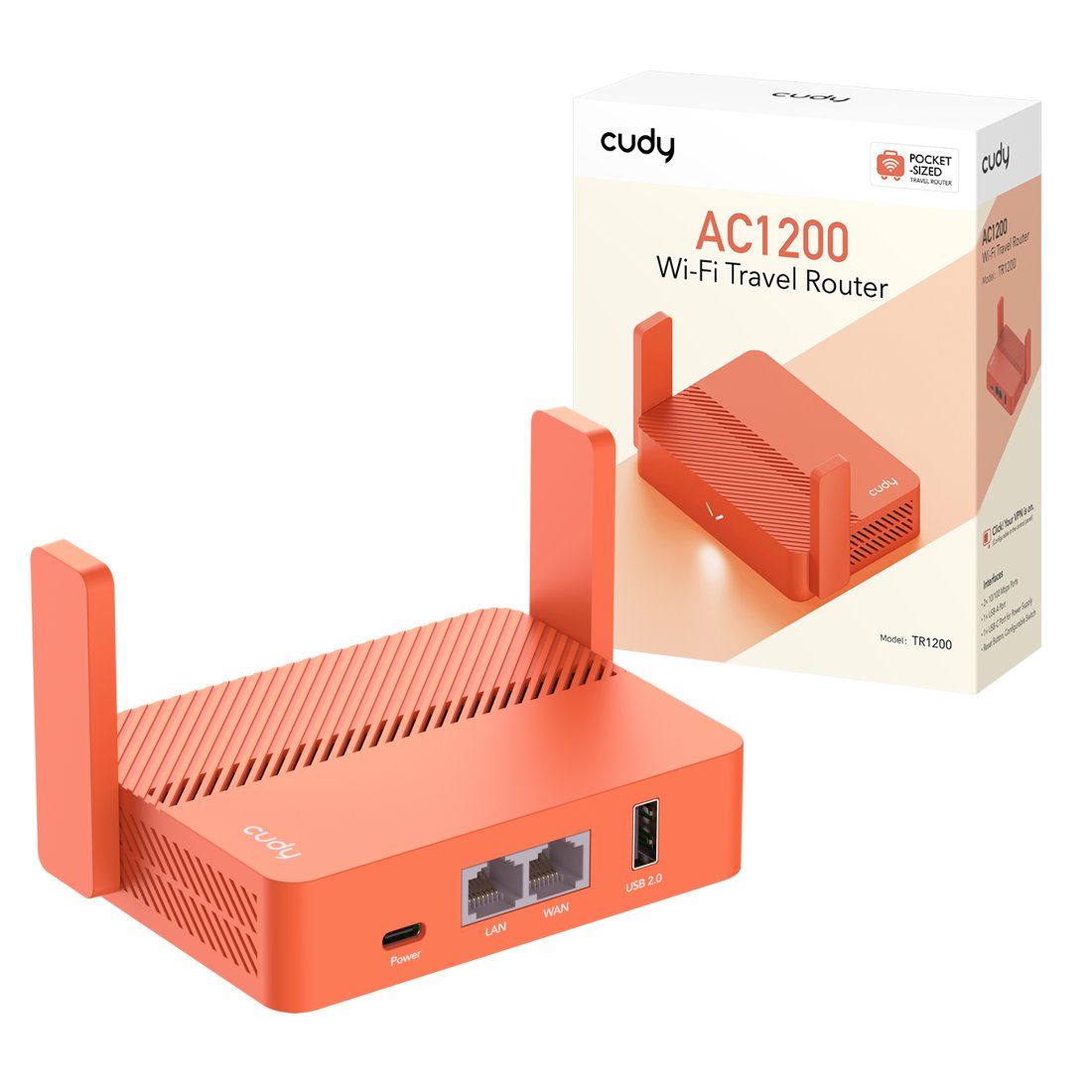 Cudy Router Wi-Fi VPN Cudy Tr1200 ruter bezprzewodowy LAN/WAN podróżny