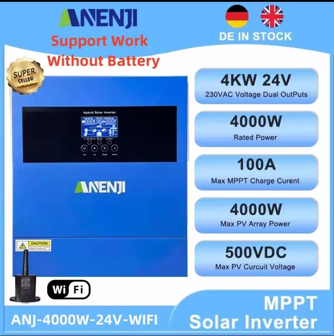 Гибридний сонячний інвертор Anenji ANJ-6,2кW-48V-WIFI
