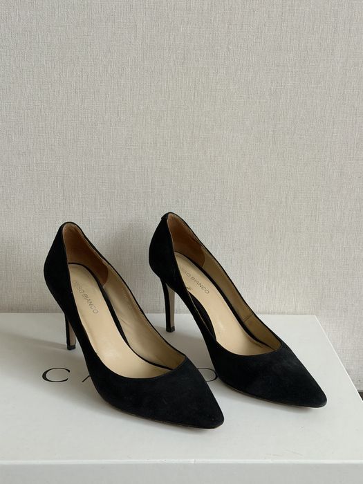 Елегантні чорні човники Rosso Bianco (замш)